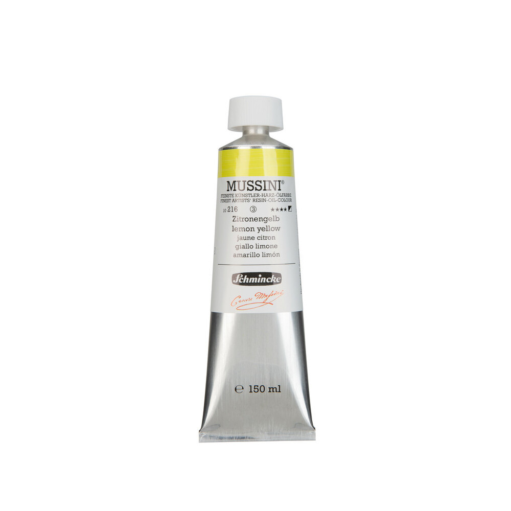 Mussini resin-oil paints - Schmincke - 216, Lemon Yellow, 150 ml