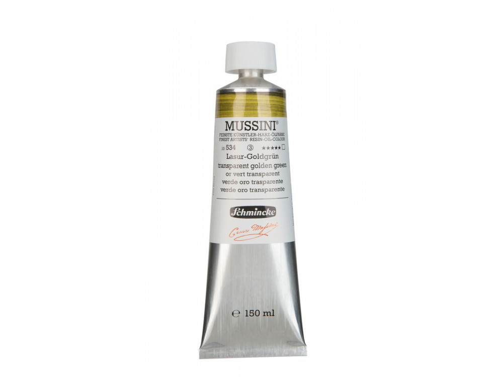 Mussini resin-oil paints - Schmincke - 534, Transparent Golden Green, 150 ml