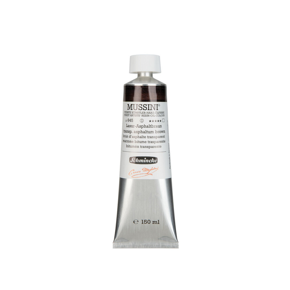 Mussini resin-oil paints - Schmincke - 645, Transparent Asphaltum Brown, 150 ml