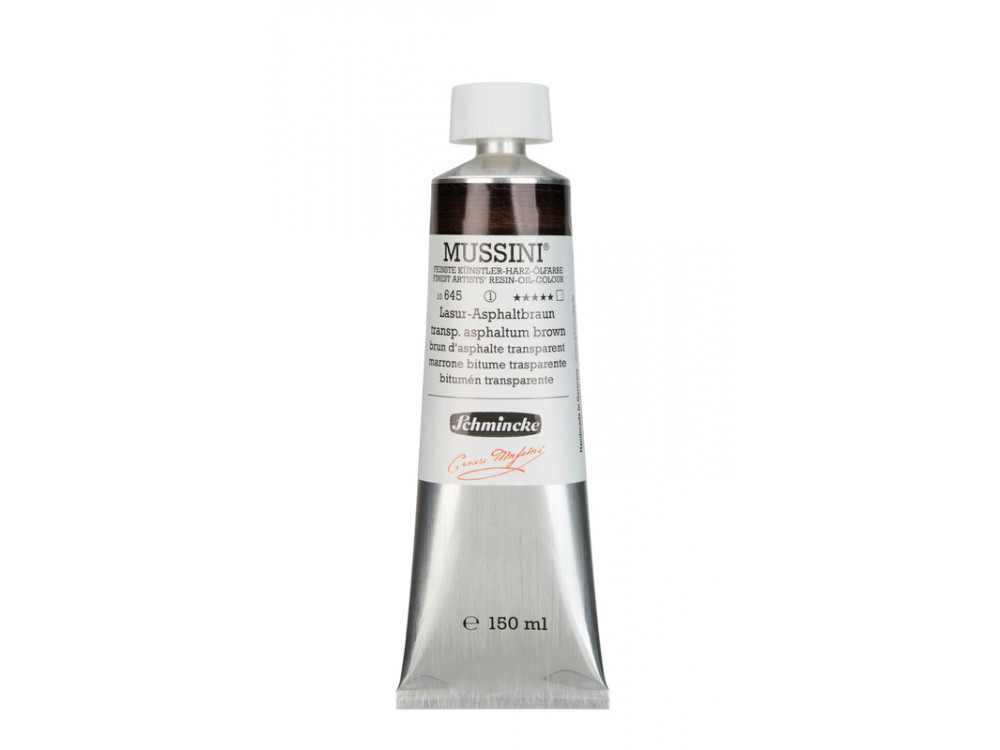 Farba olejna Mussini - Schmincke - 645, Transparent Asphaltum Brown, 150 ml
