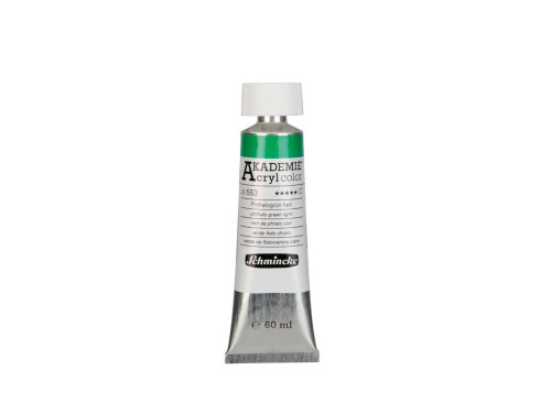 Akademie acrylic paints - Schmincke - 553, Phthalo Green Light, 60 ml