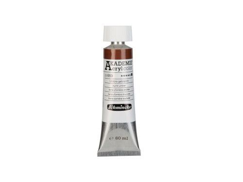 Akademie acrylic paints - Schmincke - 669, Burnt Umber, 60 ml