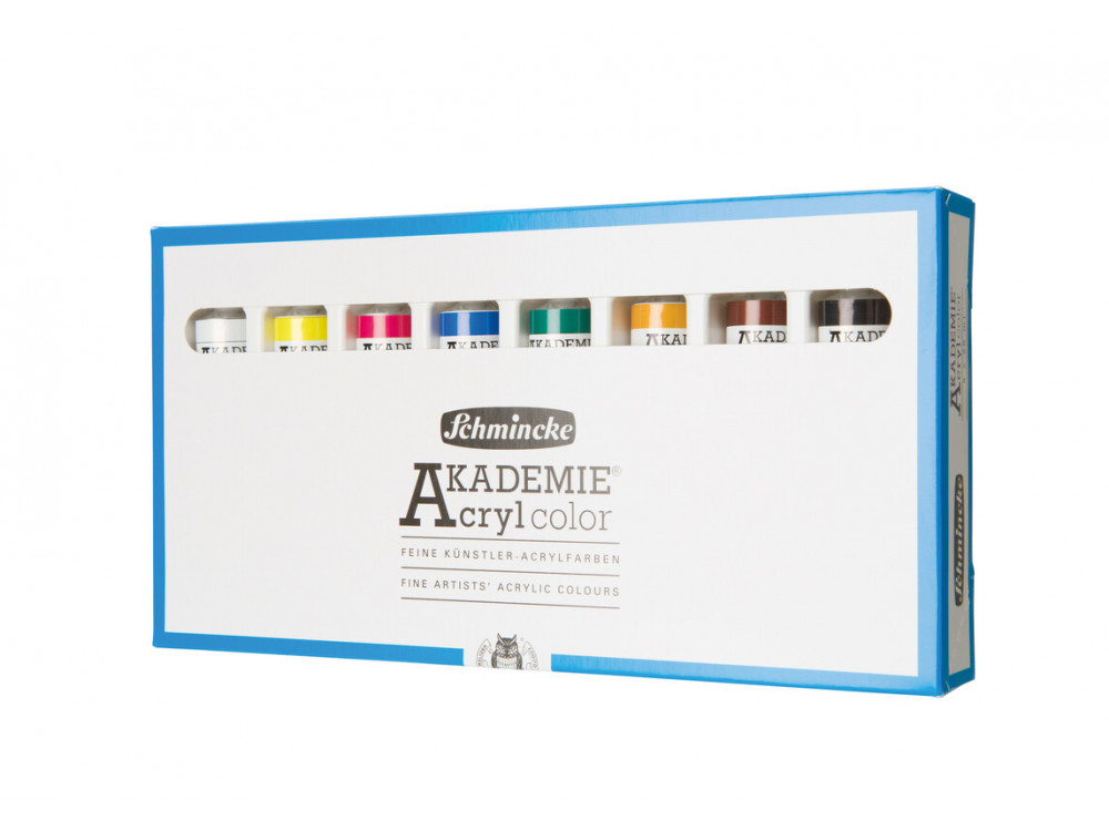Zestaw farb akrylowych Akademie - Schmincke - 8 kolorów x 20 ml
