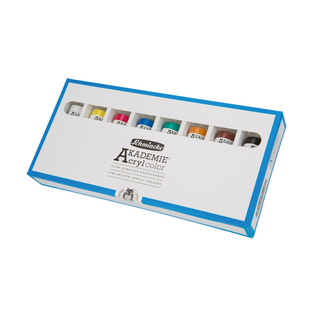 Zestaw farb akrylowych Akademie - Schmincke - 8 kolorów x 60 ml