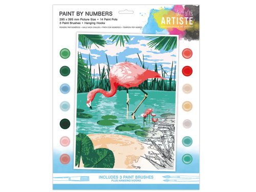 Zestaw do malowania po numerach Artiste - doCrafts - Tropical Flamingo