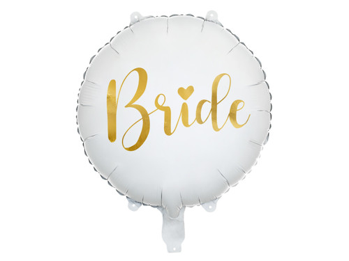 Foil balloon Bride - white, 45 cm