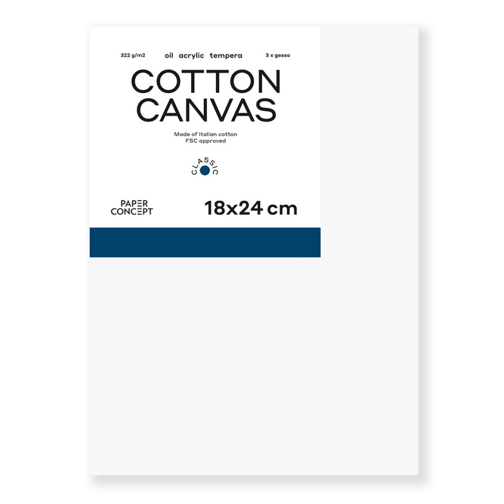 Cotton stretched canvas Classic - PaperConcept - 18 x 24 cm