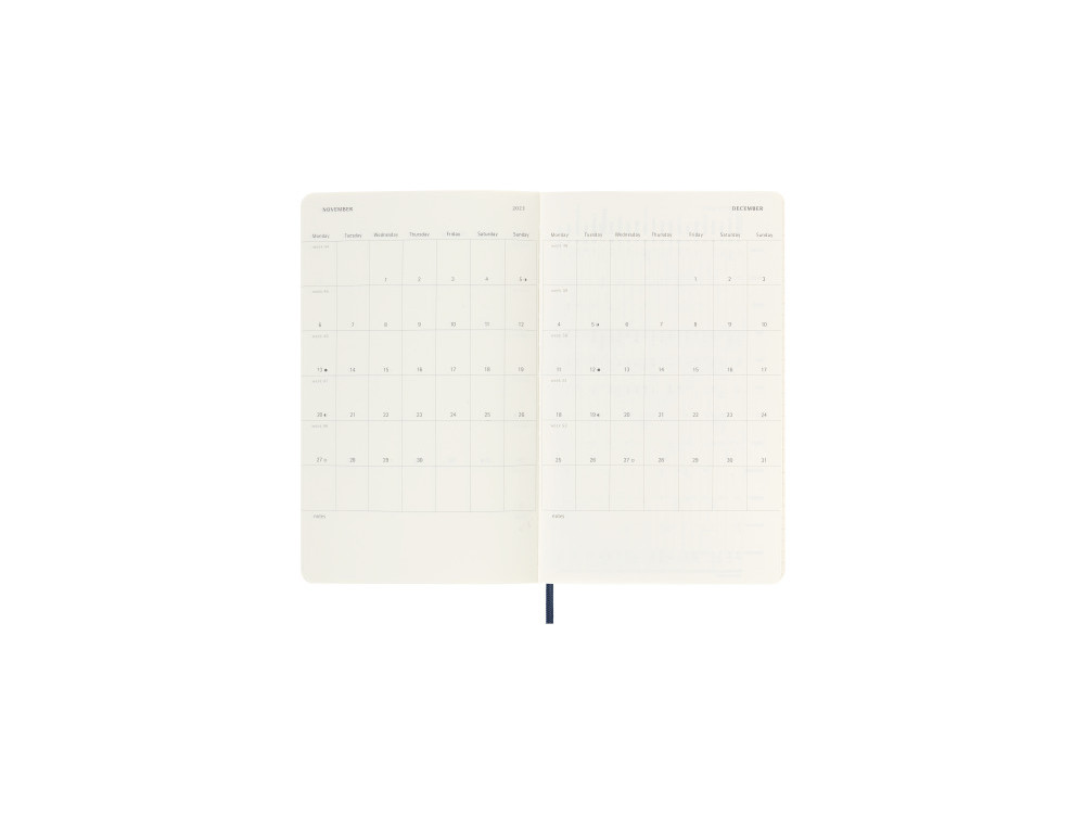 Kalendarz tygodniowy 2022-2023 - Moleskine - Sapphire Blue, miękka okładka, L