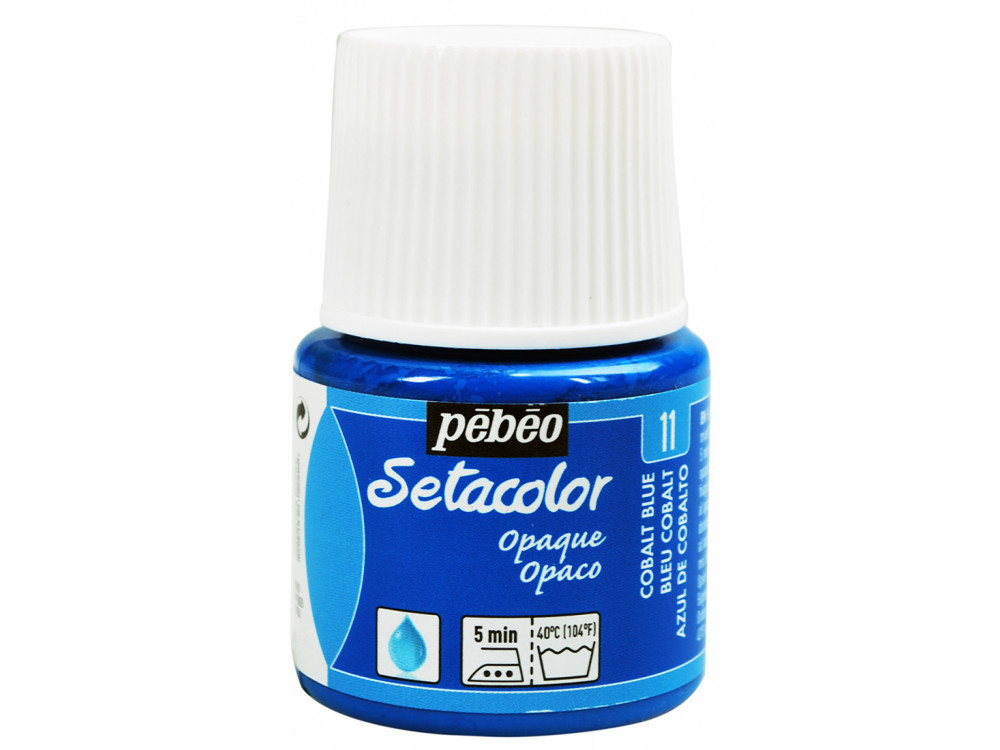 Farba do tkanin Setacolor Opaque - Pébéo - Cobalt Blue, 45 ml