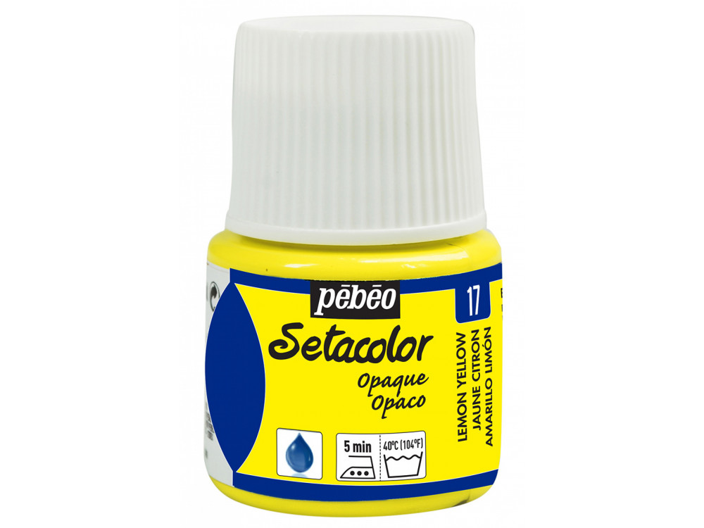 Farba do tkanin Setacolor Opaque - Pébéo - Lemon Yellow, 45 ml