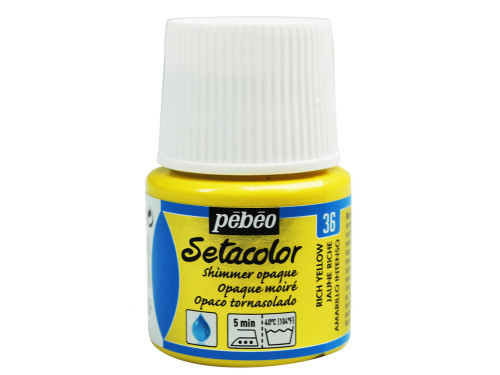Setacolor Shimmer Opaque paint for fabrics - Pébéo - Rich Yellow, 45 ml