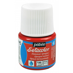 Farba do tkanin Setacolor Shimmer Opaque - Pébéo - Passion Red, 45 ml