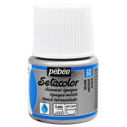 Setacolor Shimmer Opaque paint for fabrics - Pébéo - Silver, 45 ml