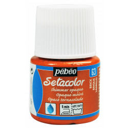 Farba do tkanin Setacolor Shimmer Opaque - Pébéo - Brick, 45 ml