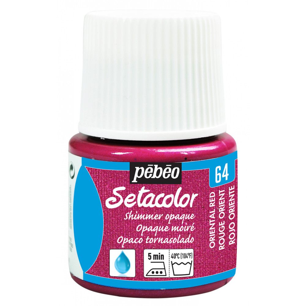 Setacolor Shimmer Opaque paint for fabrics - Pébéo - Oriental Red, 45 ml