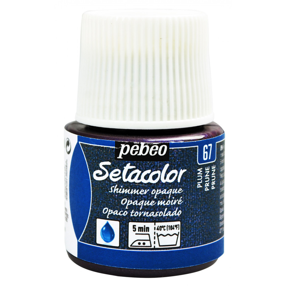 Farba do tkanin Setacolor Shimmer Opaque - Pébéo - Plum, 45 ml