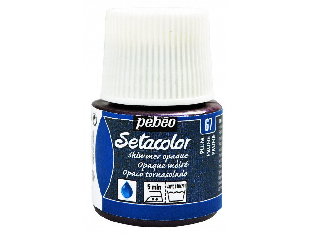 Farba do tkanin Setacolor Shimmer Opaque - Pébéo - Plum, 45 ml