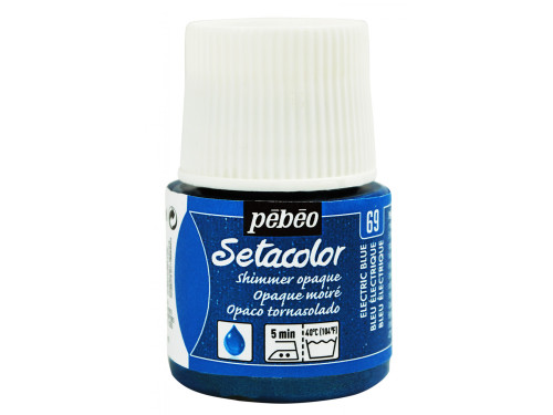 Farba do tkanin Setacolor Shimmer Opaque - Pébéo - Electric Blue, 45 ml