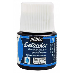 Farba do tkanin Setacolor Shimmer Opaque - Pébéo - Jet Black, 45 ml