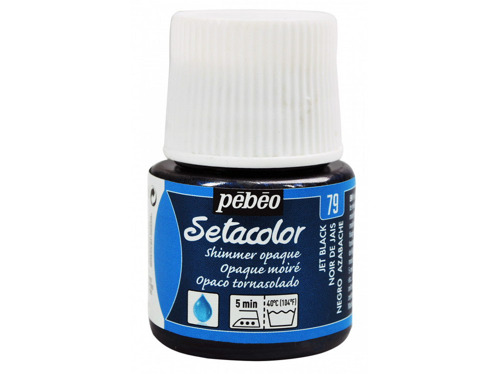Farba do tkanin Setacolor Shimmer Opaque - Pébéo - Jet Black, 45 ml