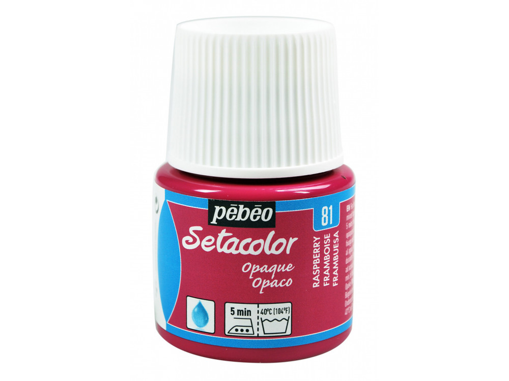 Farba do tkanin Setacolor Opaque - Pébéo - Raspberry, 45 ml