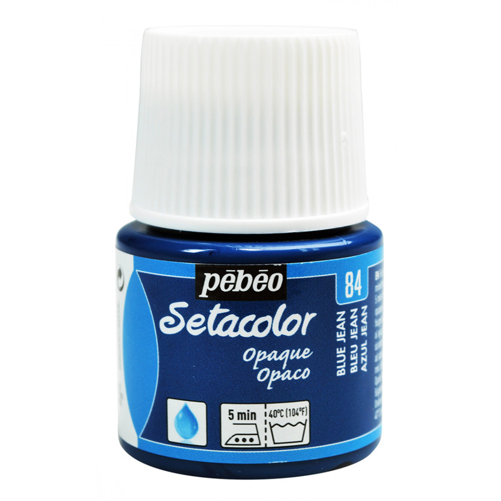 Setacolor Opaque paint for fabrics - Pébéo - Blue Jeans, 45 ml
