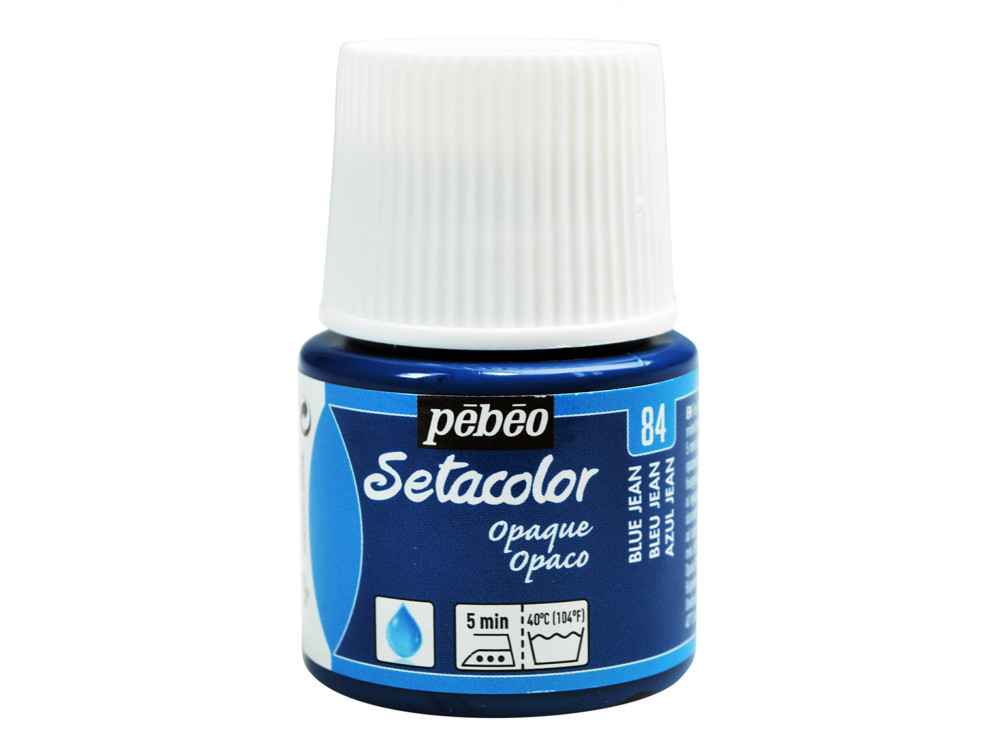 Setacolor Opaque paint for fabrics - Pébéo - Blue Jeans, 45 ml