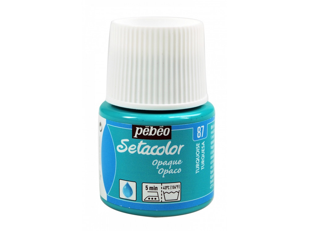 Farba do tkanin Setacolor Opaque - Pébéo - Turquoise, 45 ml