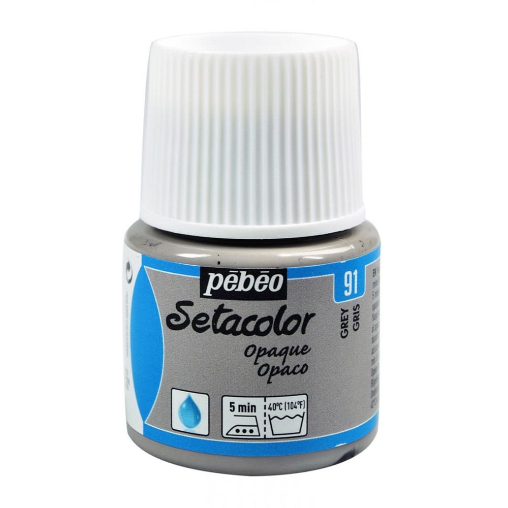 Setacolor Opaque paint for fabrics - Pébéo - Grey, 45 ml
