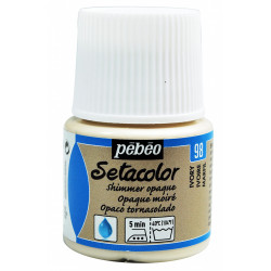 Farba do tkanin Setacolor Shimmer Opaque - Pébéo - Ivory, 45 ml