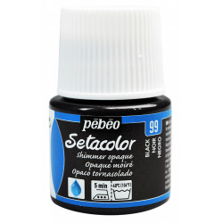 Farba do tkanin Setacolor Shimmer Opaque - Pébéo - Black, 45 ml