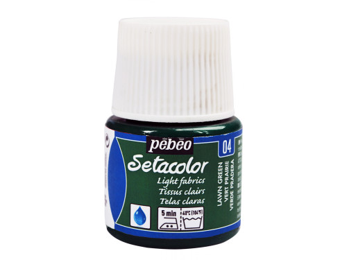 Setacolor paint for light fabrics - Pébéo - Lawn Green, 45 ml