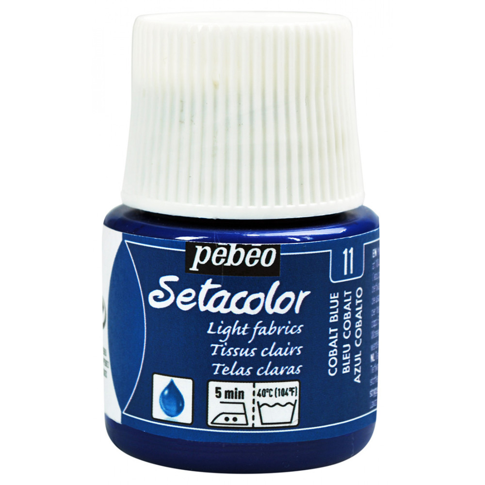 Farba do tkanin Setacolor Light Fabrics - Pébéo - Cobalt Blue, 45 ml