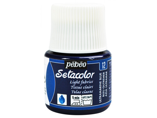 Farba do tkanin Setacolor Light Fabrics - Pébéo - Ultramarine Blue, 45 ml