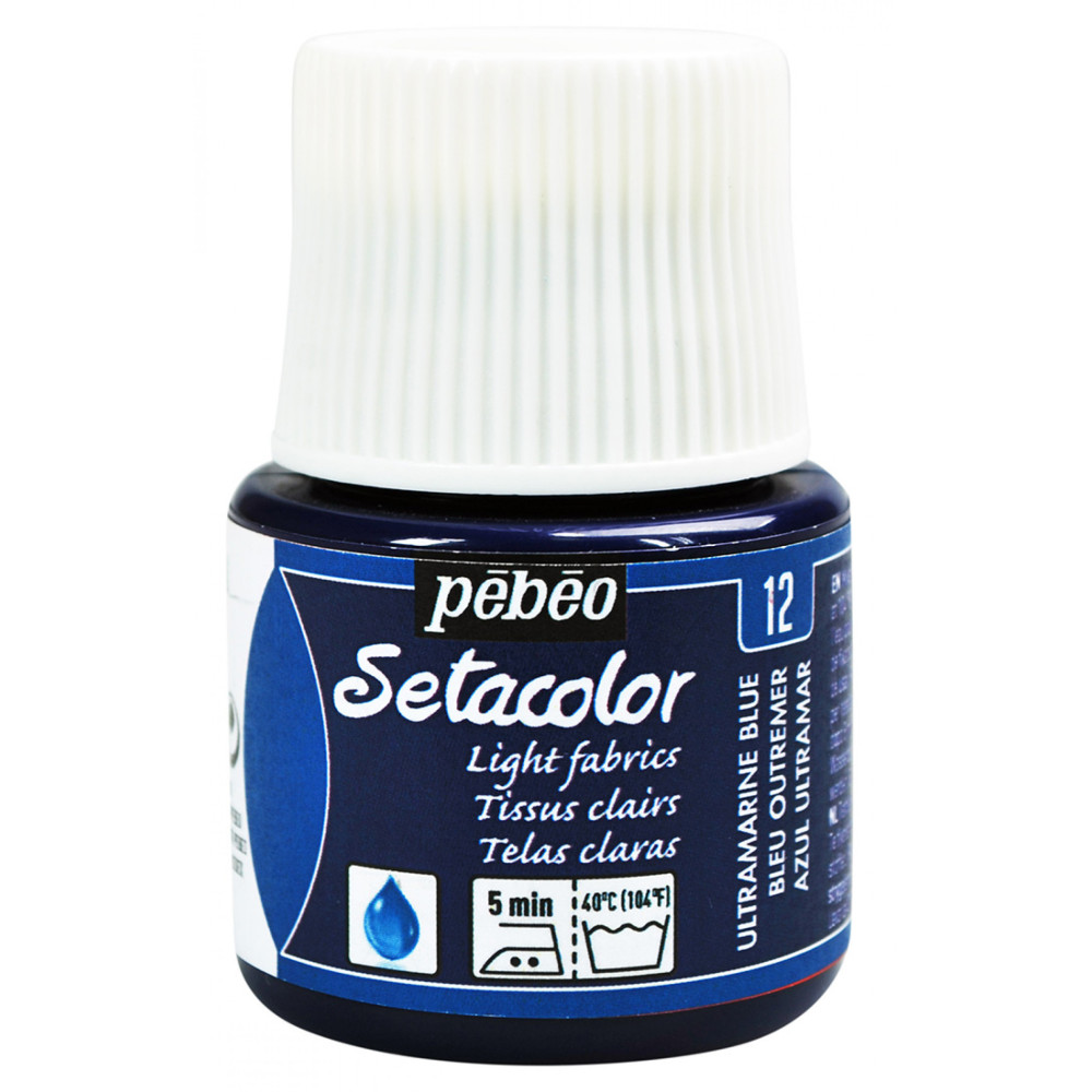 Setacolor paint for light fabrics - Pébéo - Ultramarine Blue, 45 ml