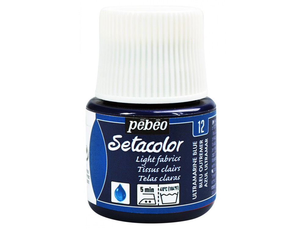 Setacolor paint for light fabrics - Pébéo - Ultramarine Blue, 45 ml