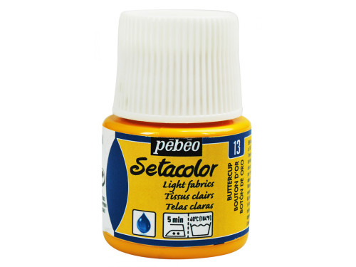 Farba do tkanin Setacolor Light Fabrics - Pébéo - Buttercup, 45 ml