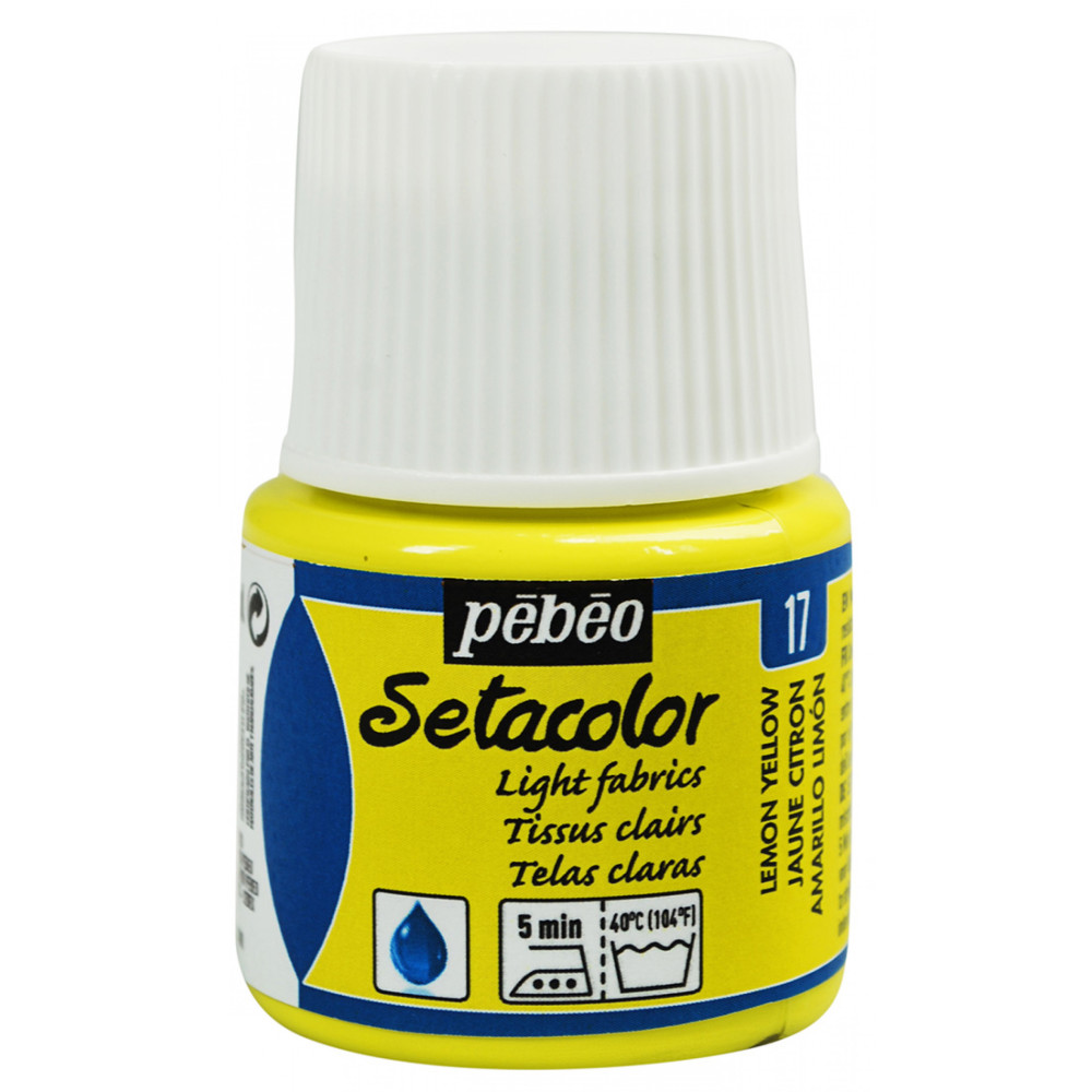 Setacolor paint for light fabrics - Pébéo - Lemon Yellow, 45 ml