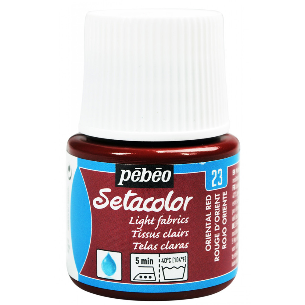Setacolor paint for light fabrics - Pébéo - Oriental Red, 45 ml