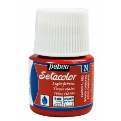 Farba do tkanin Setacolor Light Fabrics - Pébéo - Cardinal Red, 45 ml