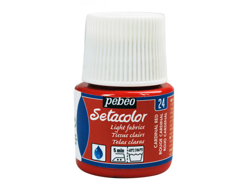 Farba do tkanin Setacolor Light Fabrics - Pébéo - Cardinal Red, 45 ml
