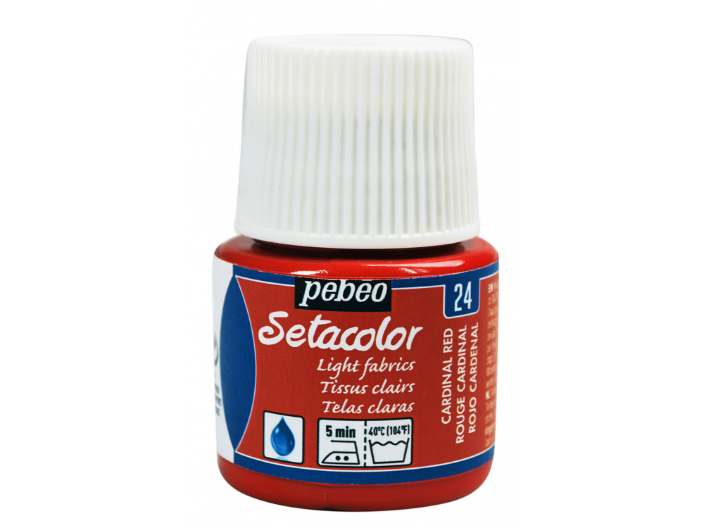 Farba do tkanin Setacolor Light Fabrics - Pébéo - Cardinal Red, 45 ml