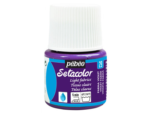 Farba do tkanin Setacolor Light Fabrics - Pébéo - Parma Violet, 45 ml