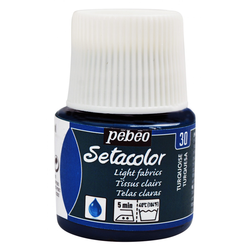 Setacolor paint for light fabrics - Pébéo - Turquoise, 45 ml