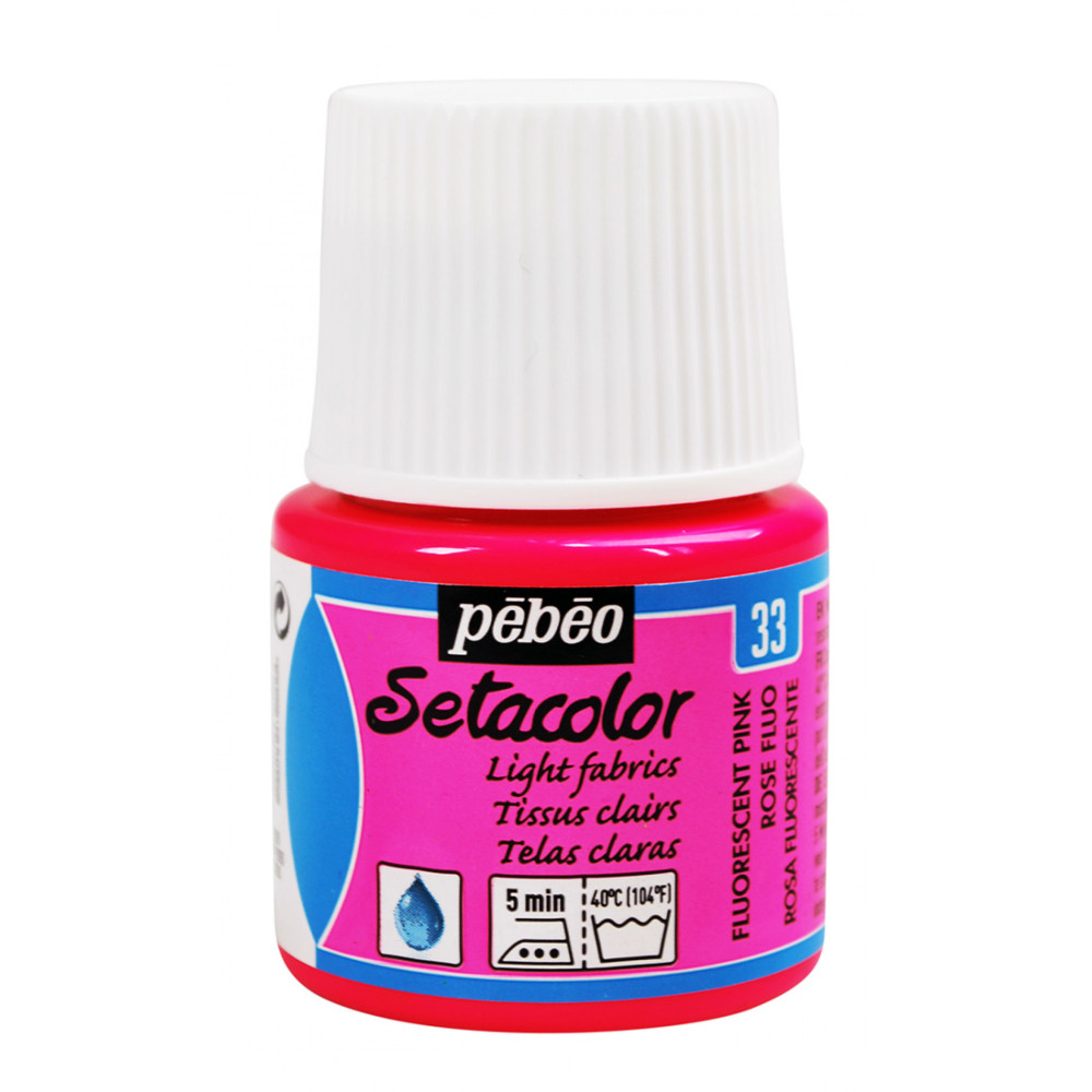 Setacolor paint for light fabrics - Pébéo - Fluorescent Pink, 45 ml