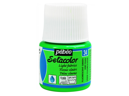 Setacolor paint for light fabrics - Pébéo - Fluorescent Green, 45 ml