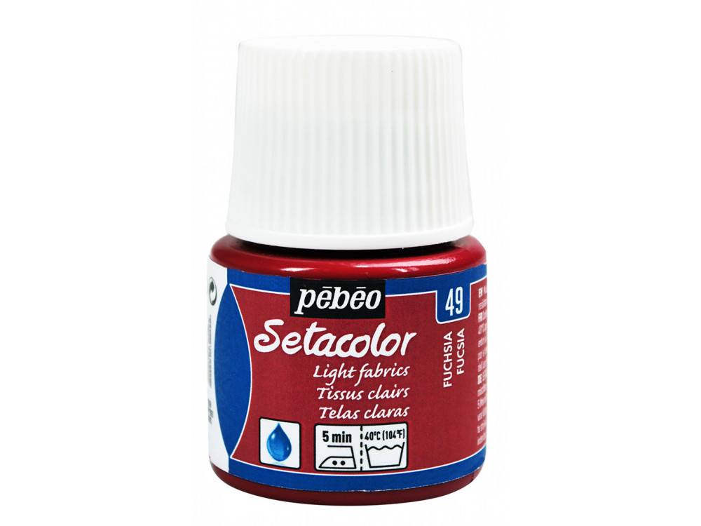 Farba do tkanin Setacolor Light Fabrics - Pébéo - Fuchsia, 45 ml