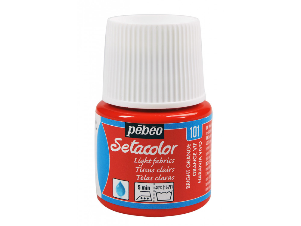 Setacolor paint for light fabrics - Pébéo - Bright Orange, 45 ml
