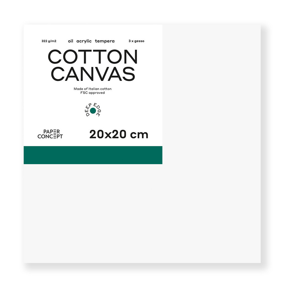 Cotton stretched canvas Deep Edge 3D - PaperConcept - 20 x 20 cm