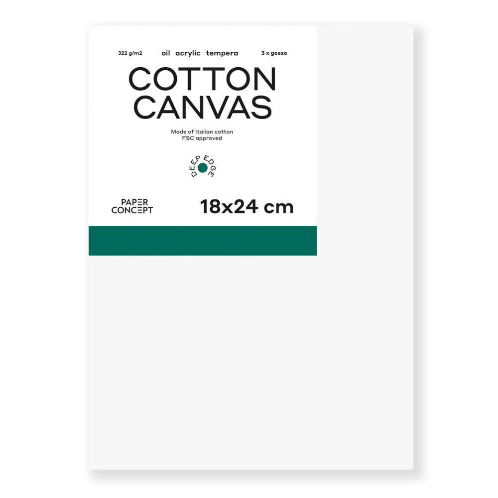 Cotton stretched canvas Deep Edge 3D - PaperConcept - 18 x 24 cm